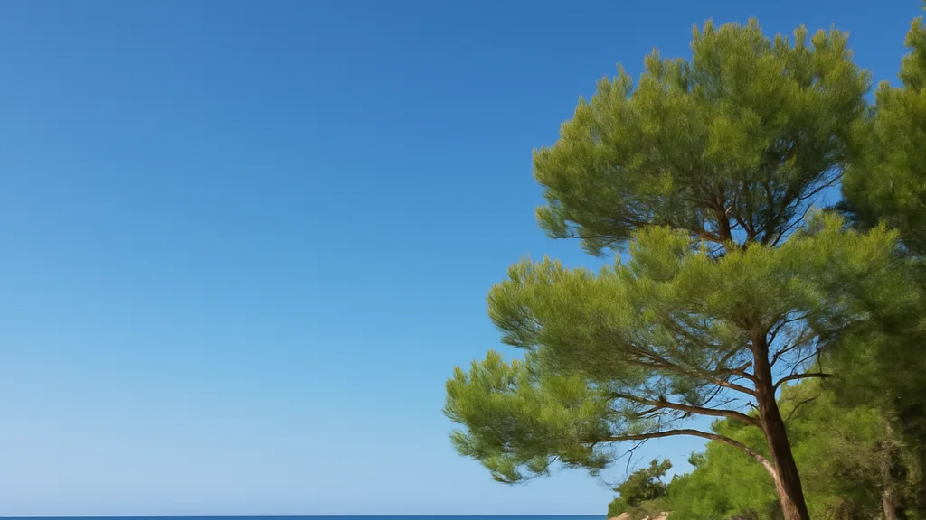 Ciel bleu dégagé au-dessus du littoral d'Antibes, journée ensoleillée de fin de printemps