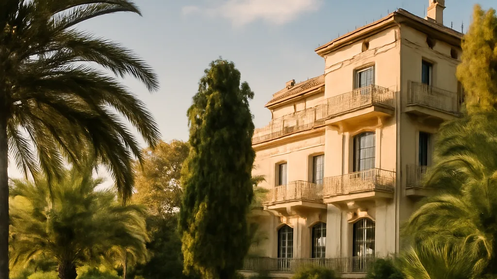 Villa Belle Époque à l'architecture élégante entourée d'un jardin méditerranéen sur le Cap d'Antibes